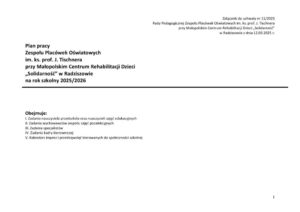 Plan pracy Zespołu 2025-2026