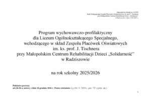 Program wychowawczo-profilaktyczny dla LO 2025-2026